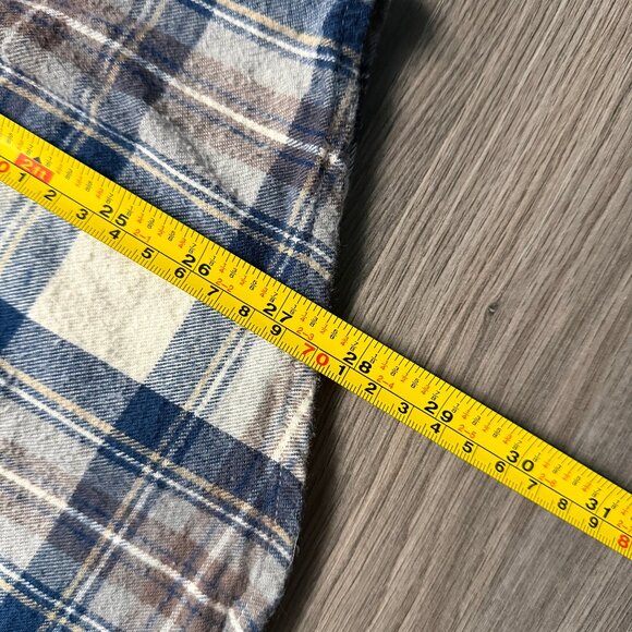 L.L. Bean Men's Scotch Plaid Flannel Shirt - White/Brown/Navy - Picture 5 of 5